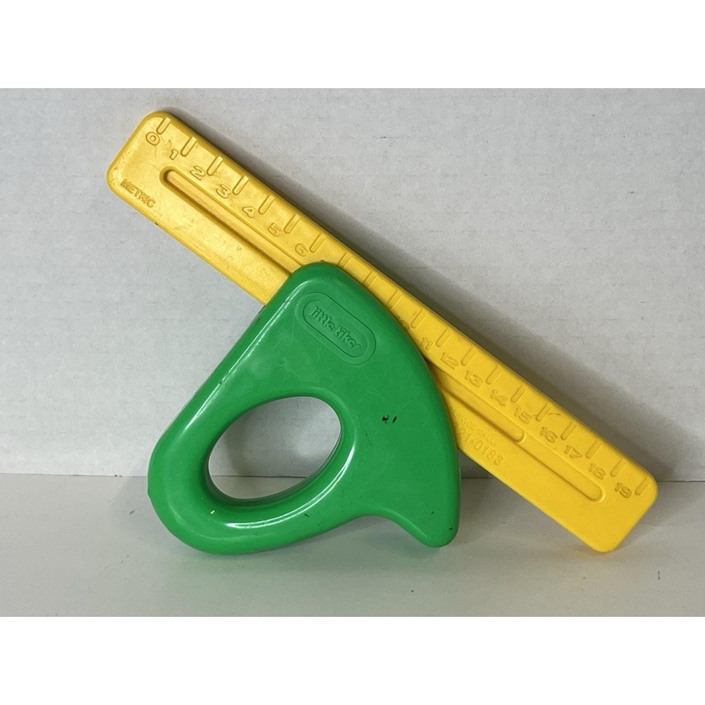 Little Tikes Tool Sliding Square Ruler Green & Yellow 8" Pretend Play Toy Tool